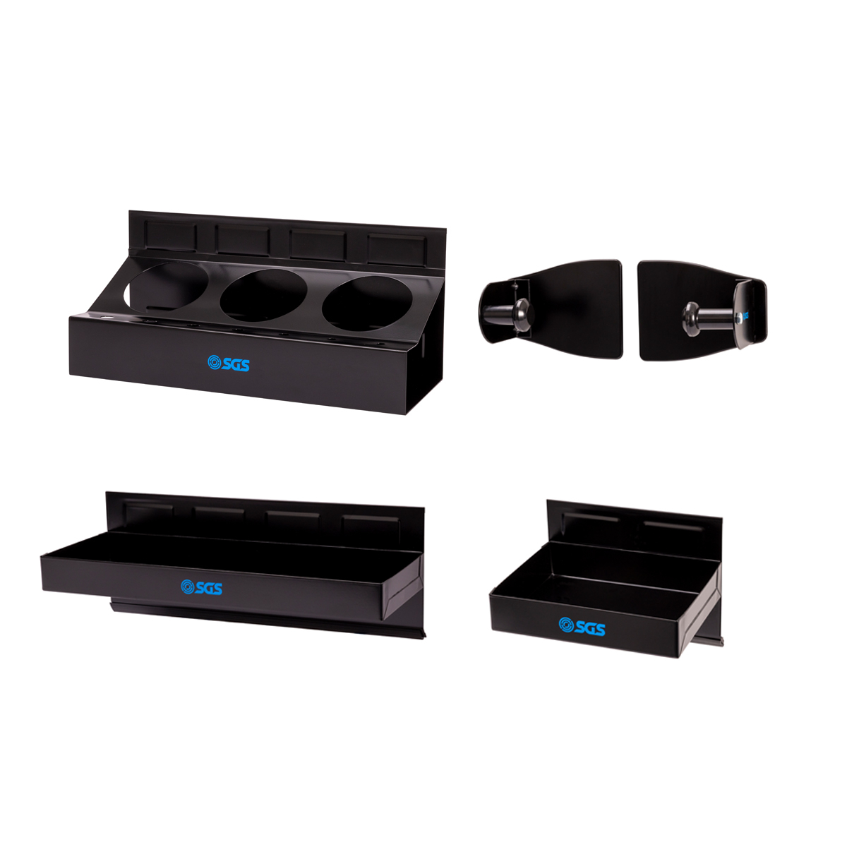 SGS 4 Piece Magnetic Tool Chest Accessory Set - 2x Tool Trays, Spray Can Holder & Paper Towel Holder